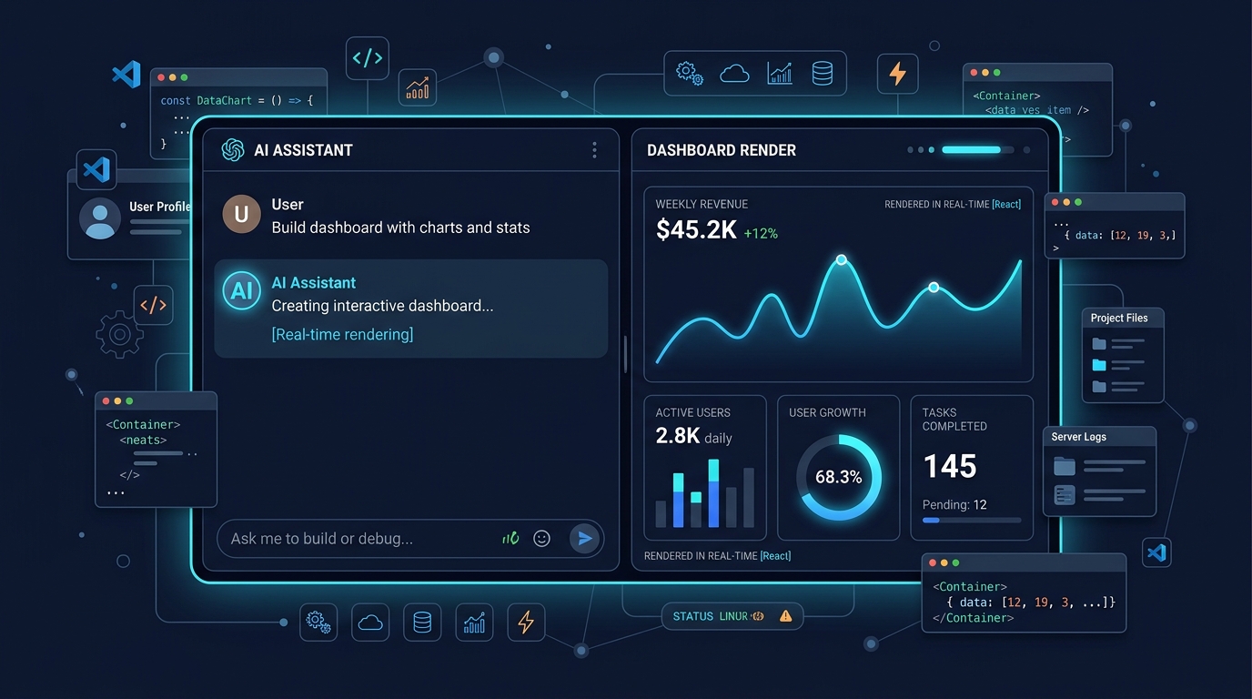 Claude AI split-panel interface showing live artifact rendering alongside a chat conversation